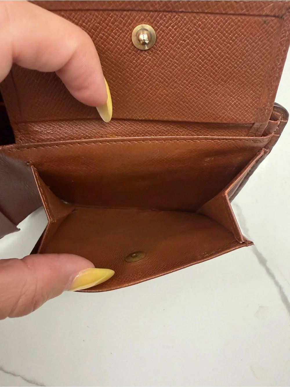 Vintage Black Louis Vuitton Brown Monogram Canvas Bi-Fold Wallet